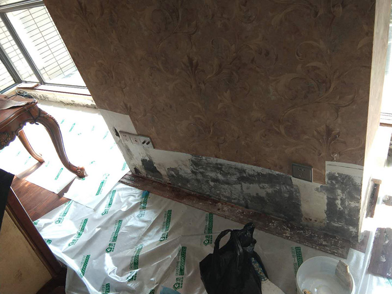 墻面發(fā)霉維修：衛(wèi)生間防水破壞，導(dǎo)致臥室墻面大面積發(fā)霉；在進行維修時應(yīng)當對發(fā)霉墻面以及乳膠漆基層進行徹底的鏟除；對損壞位置的防水層進行維修，必要時要對衛(wèi)生間進行徹底的拆除維修；防水維修后測試防水性；開始重做乳膠漆基層，這里建議涂刷界面劑；涂刷新的乳膠漆完成本次維修。 環(huán)境潮濕，當夏季梅雨季節(jié)到來時，應(yīng)做好通風(fēng)除濕工作；墻面受潮短時間內(nèi)如快速的處理讓其干透，是不會傷及根本引起發(fā)霉的，而且現(xiàn)在大多的乳膠漆有一定的防水性。除濕我們可以采用除濕機、除濕劑等方法。