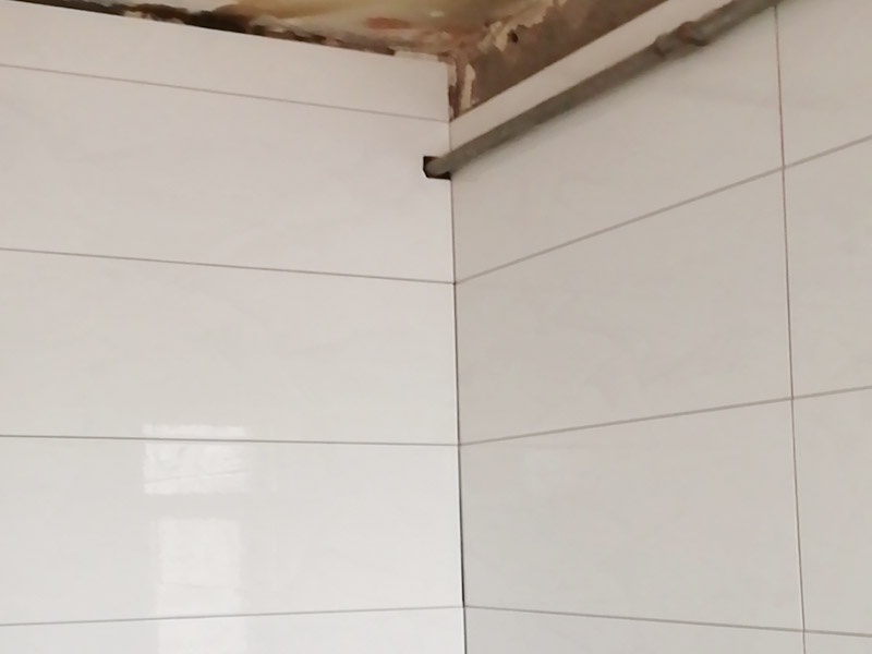 衛(wèi)生間貼磚施工：一是墻磚應(yīng)從下向上鋪貼,且一面墻不能一次貼到頂,接縫一般為1~3毫米;二是鋪貼前要先處理墻面的平整,處理裂縫;三是粘結(jié)材料的涂抹要中間稍高于四周,用橡膠錘敲擊表面以固定,這樣一來可以避免空氣積存于粘結(jié)層中。同時(shí)要進(jìn)行水平檢測(cè);四是粘結(jié)材料要挑和適當(dāng),一般墻面水泥與沙比例為1:4,地面水泥與沙比例為1:32. 地面要打平。 注意的是防水層的處理。在廚廁之些地方的墻面更應(yīng)高度注意。因?yàn)楦鼡Q瓷片通常會(huì)破壞原有水泥沙槳防水層。補(bǔ)救辦法是在貼設(shè)瓷磚前先打一層瀝青防水層。