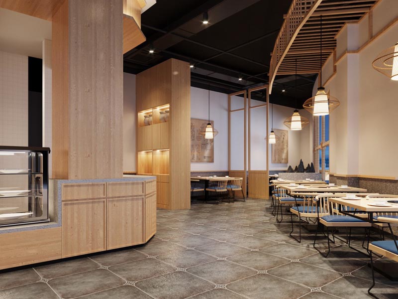 德陽燒烤店裝修色調(diào)要自然，地板防滑工作很重要