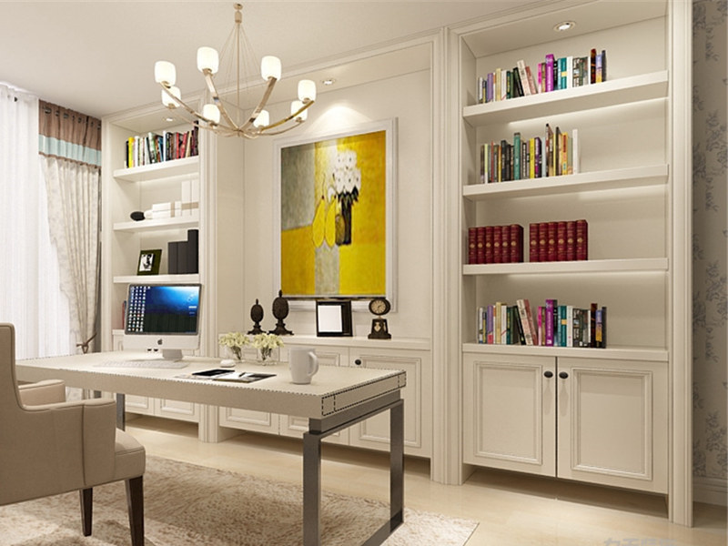 歐式風(fēng)書房裝修實景圖